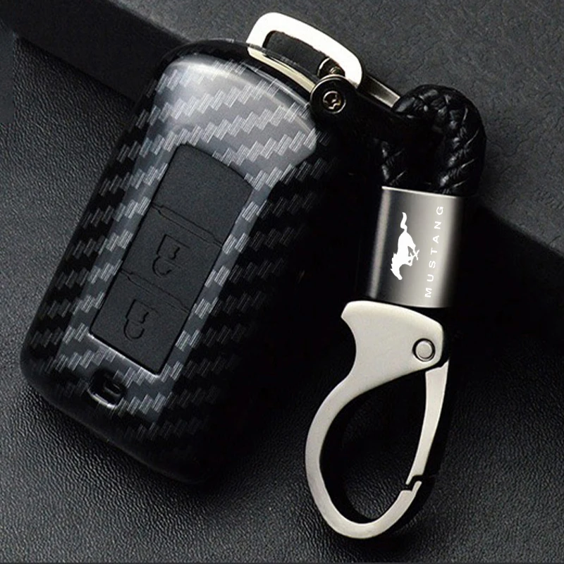 Leather Rope Metal Car Keyring Keychain Key Chain for Ford Mustang GT SHELBY Interior Parts Auto Accessories