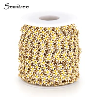 1m gold color stainless steel colorful enamel flower chains for diy jewelry making bracelets findings necklaces accessories