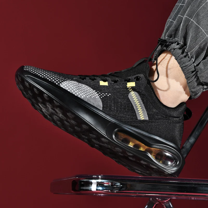 Spring Autumn Mens Air Cushion Running Shoes Professiona Sports Shoes Breathable Mesh Walking Shoes Male Sneakers Size 39-45