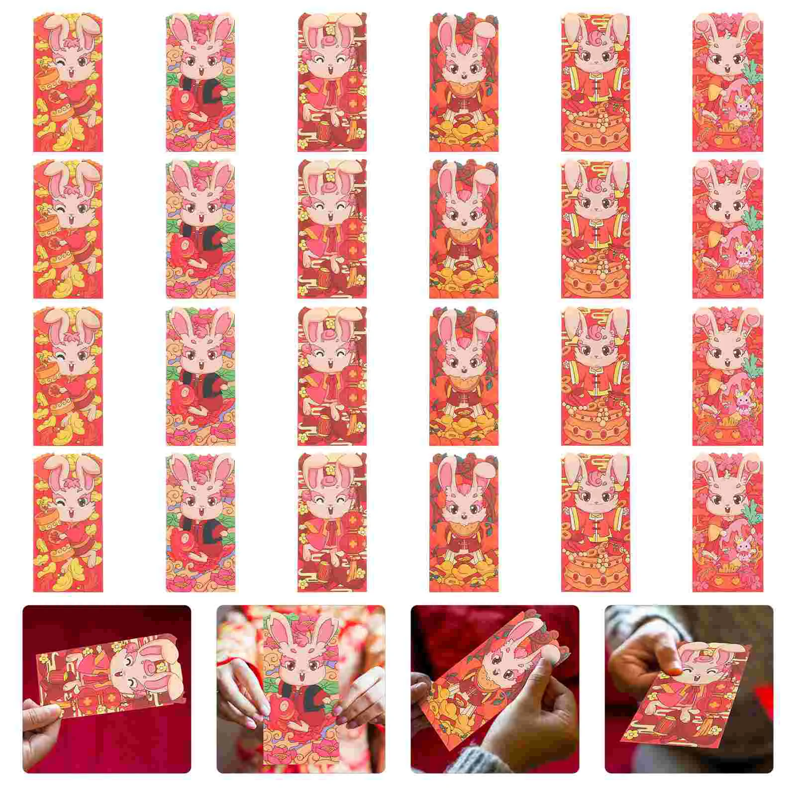 

Red Envelopes Year Packet Chinese New Money Envelope Gift Packets Rabbit Bag Hong Festival Spring Birthday Kids Bao Hongbao Cute