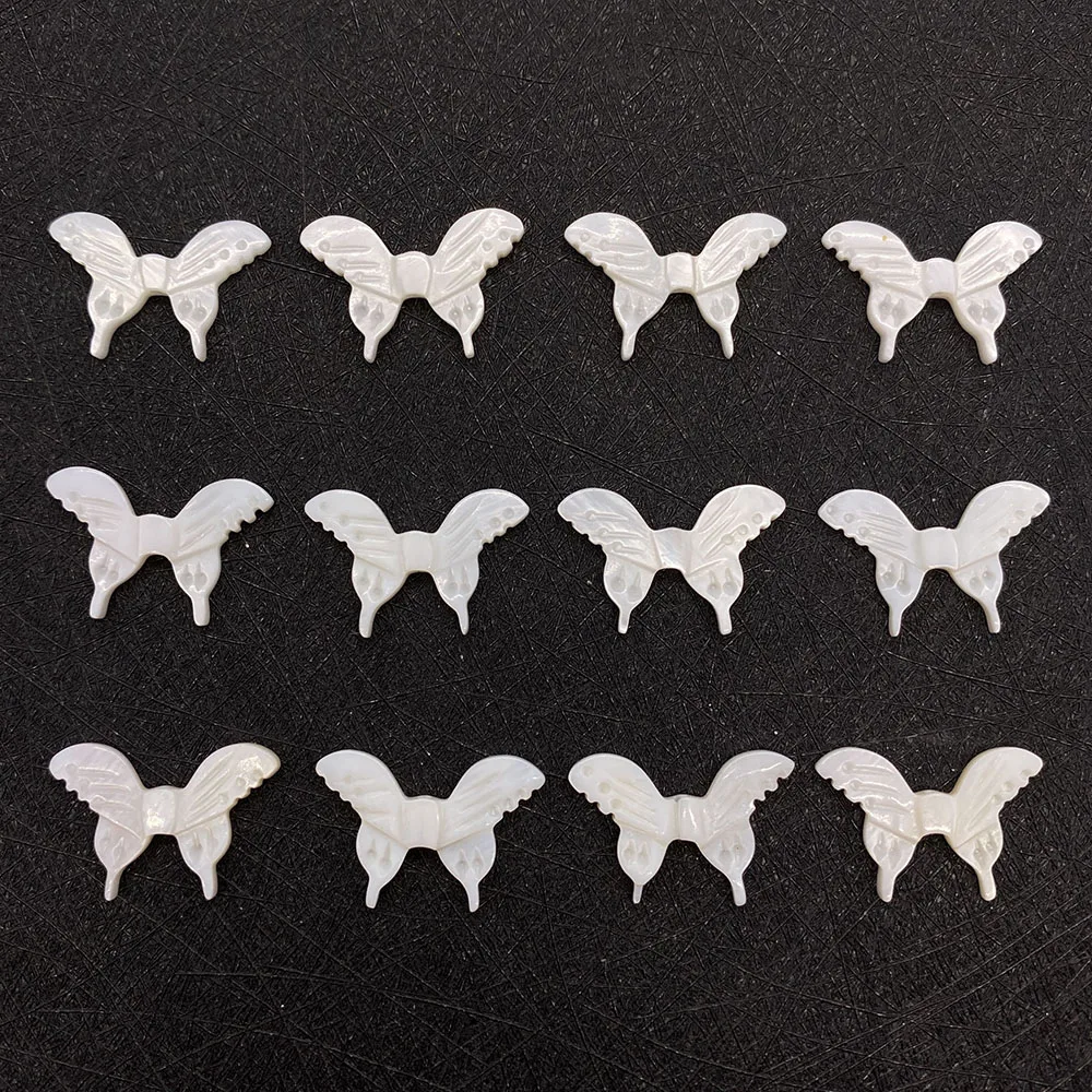 

Natural Shell Mother of Pearl Spacer Beads White Animal Butterfly Delicate Charm Accessories for DIY Jewelry Making 13x20mm
