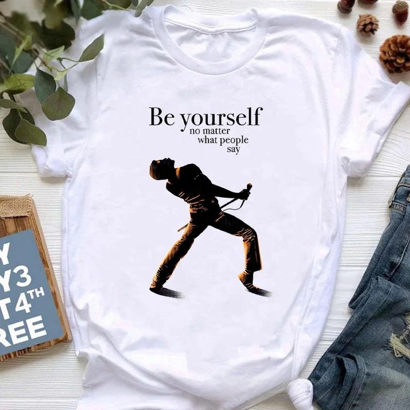 Уличная мода Freddie Mercury Queen в стиле Харадзюку Повседневная трендовая летняя