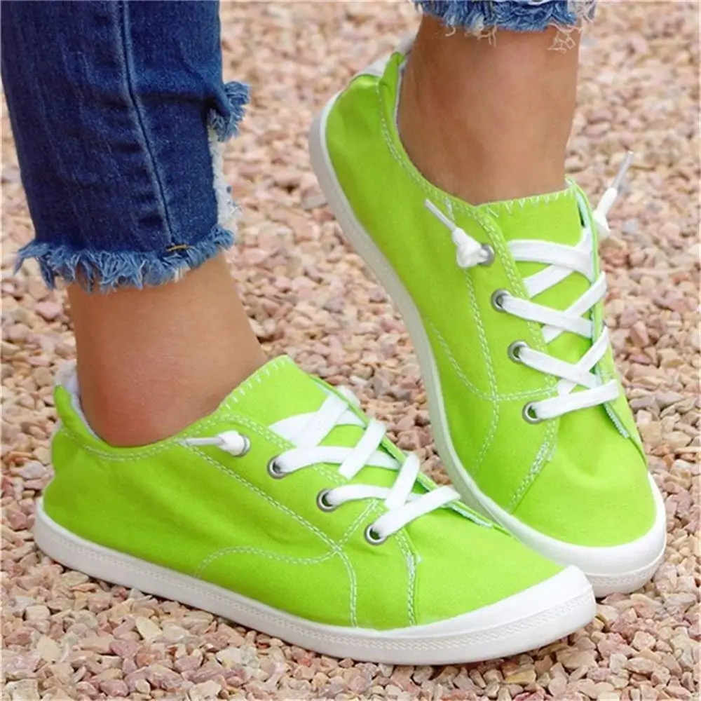 Espadrilles Sneakers Women 2023 Spring Multi Color Lace Up Ladies Casual Canvas Shoes Outdoor 43 Big Size Female Flats Loafers