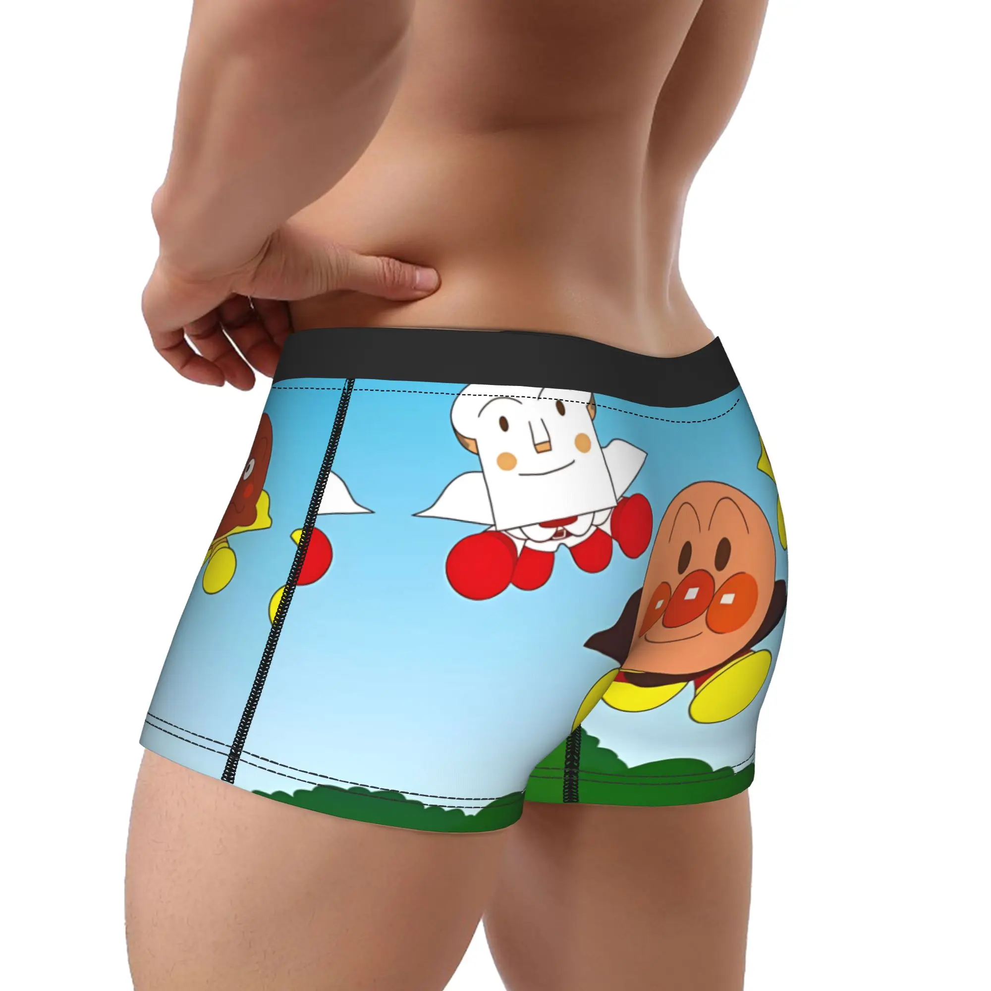 Фото Мужские трусы-боксеры Anpanman с японским комиксным принтом, мягкие, модные, больших размеров, хит продаж №3
