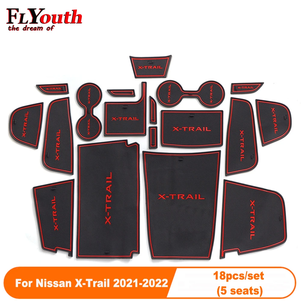 

Car Door Groove Mat For Nissan X-Trail 21-22 (5 seats) Auto Anti-Slip Cup Mat Non Slip Door Gate Pad Car Accessories 18pcs/set