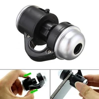 magnifier universal mobile phone 30x led light glass lens camera clip microscope