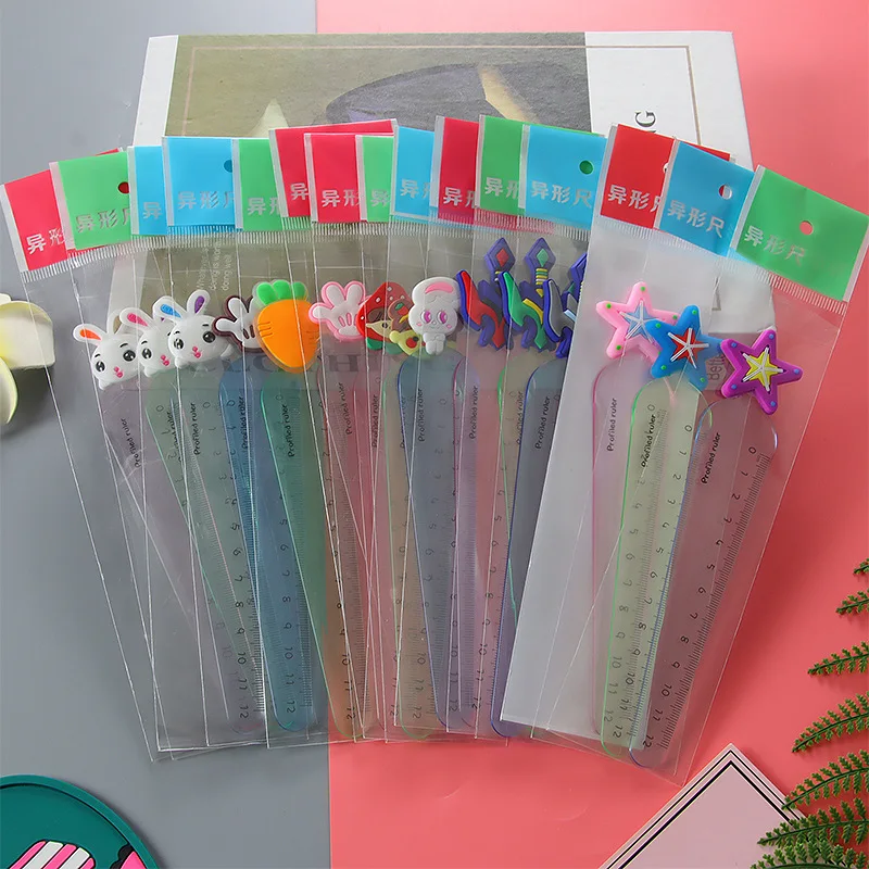 

1 Pcs Transparent Simple Style Plastic Ruler Escolar Student Office Learn Stationery Drawing School Supplies