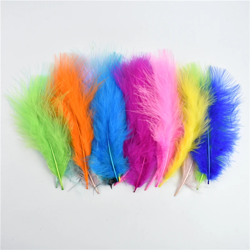 

100Pcs/Lot Colored Marabou Feather Decor White Black Turkey Feathers for Needlework Crafts Sewing Jewelry Handicrafts Decoration