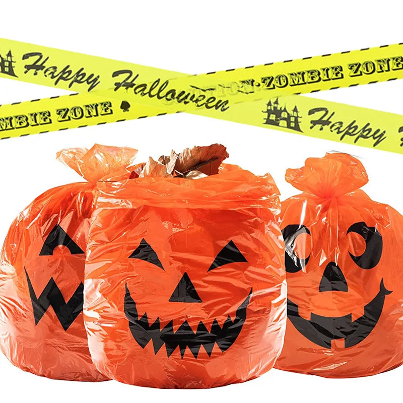 

Halloween Large Pumpkin Trash Bag Outdoor Decoration Fall Leaf Bags Halloween Party Props For Garden Yard Lawn Decor