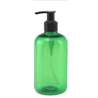 500ml green color refillable squeeze plastic lotion bottle with black pump sprayer pet plastic portable lotion bottle