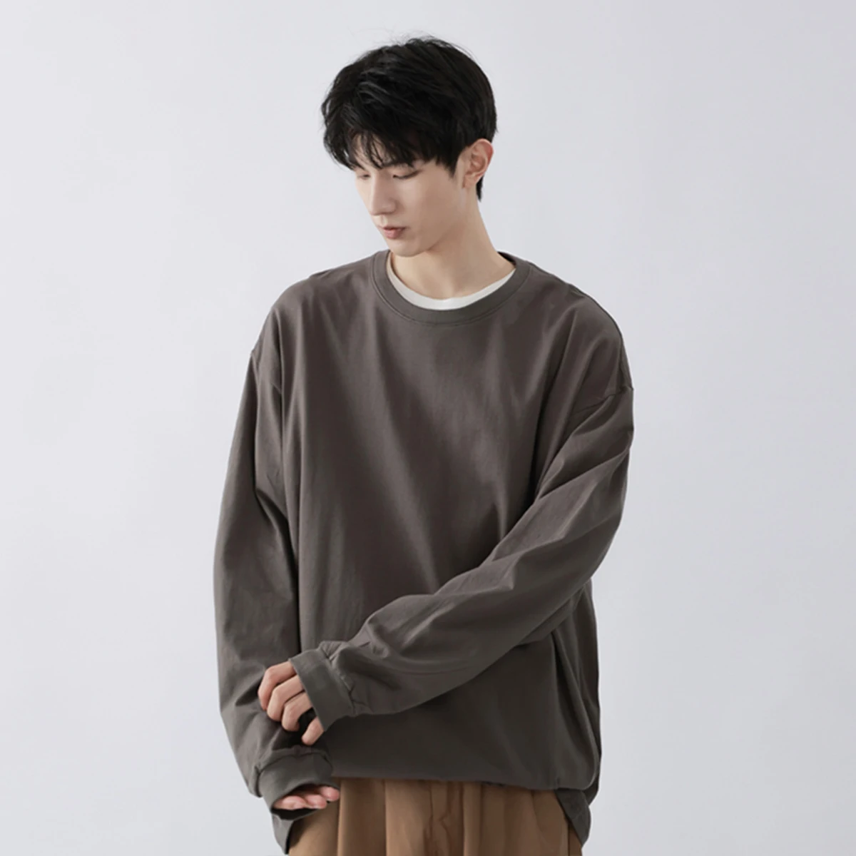 Senma up's Хлопок к футболке Весна и осень Мужская внутренняя одежда Американский