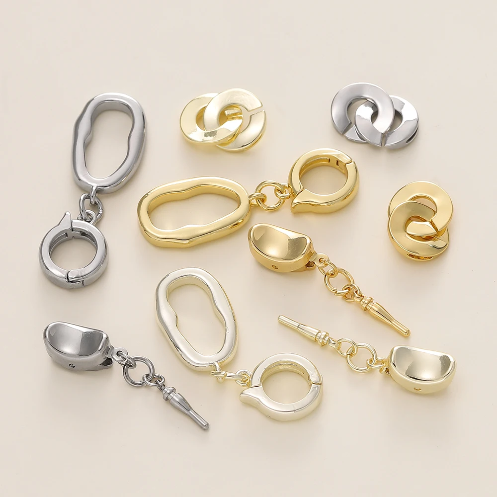 Позолоченный металлический медный ожерелье с застежкой