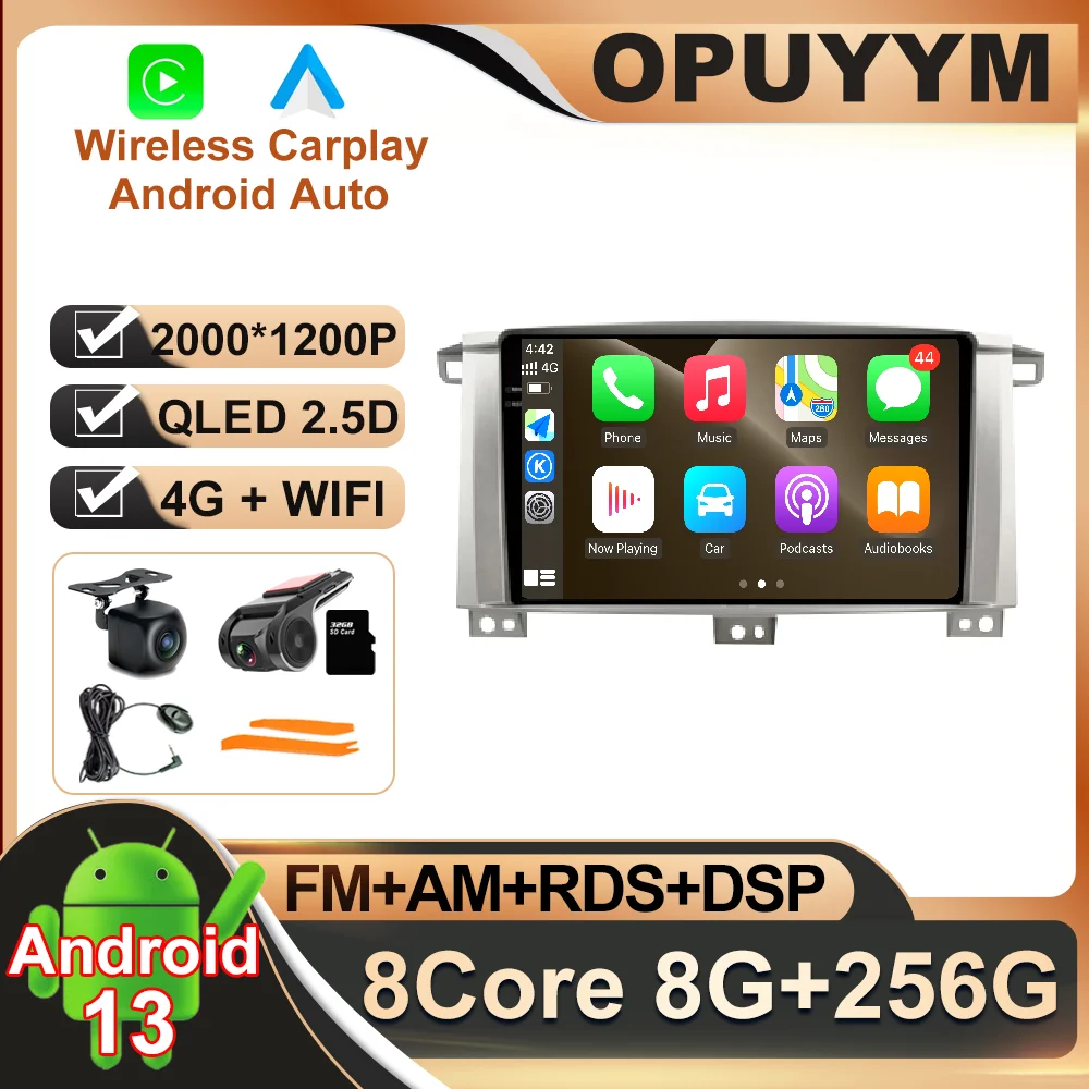 

Android 13 For Toyota Land Cruiser 100 2005 - 2007 Car Radio RDS AHD DSP Autoradio Multimedia WIFI QLED ADAS No 2din BT 4G LTE