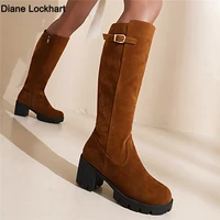 autumn winter boots women knee high boots thick heel platform boots long was thin jane martin high simple boots botas mujer34 43