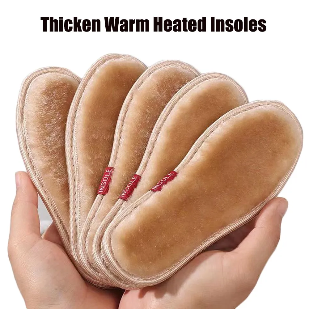 Keep Warm Heated Insoles for Children Feet Warm Insoles for Kids Winter Shoes Sole Imitation Rabbit Thicken Heating Shoe Pads