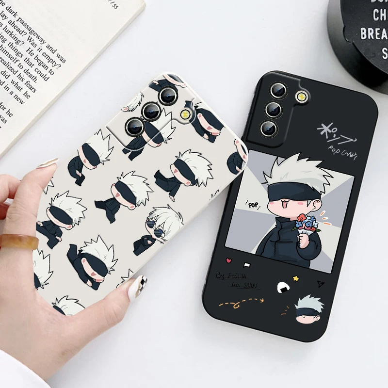 

Cute Cartoon Jujutsu Kaisen For Samsung Phone Case Galaxy S22 S21 S20 Pro FE S10 Note 20 10 Plus Ultra Liquid Rope Cover