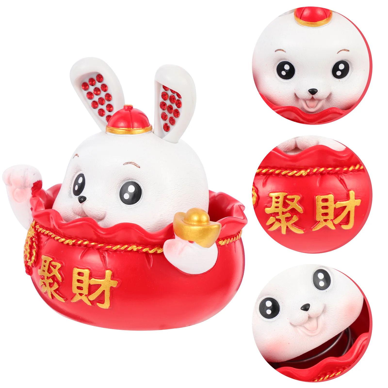 

Decor Bunny Figure Ornament Car Rabbit Head Resin Desktop Bobbing Interior Heads Indoor Figurine Shaking Animal Craft Adornment