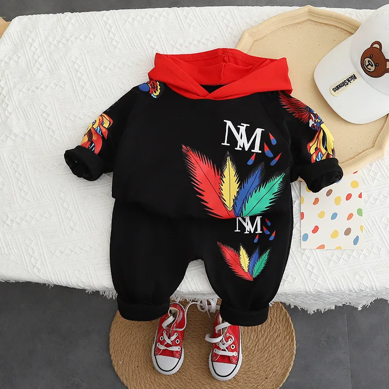 

New Kids Clothes Boys Autumn Fall Baby Sports Suit Boys Set Tracksuits Children Clothing Set 2pcs Hooded Coat+Pants Casual