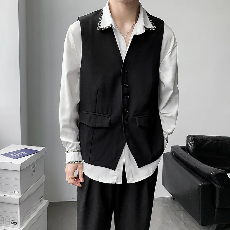 

Multi-button Suit Vest Men Vintage Design Korean Fashion Streetwear Casual Slim Fit Sleeveless Jacket Suit Vest Man Waistcoat