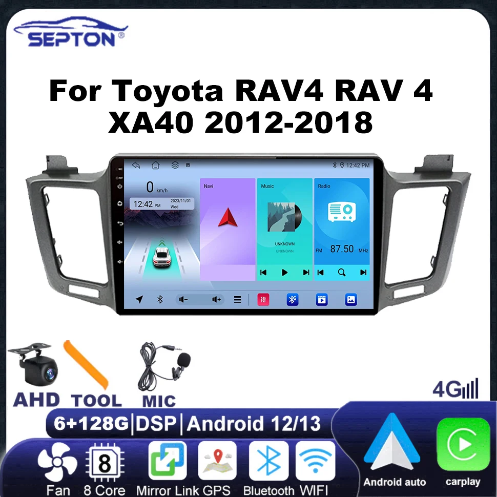 Автомобильный радиоприемник SEPTON 2Din Android для Toyota RAV4 RAV 4 XA40 2012-2018 мультимедийный