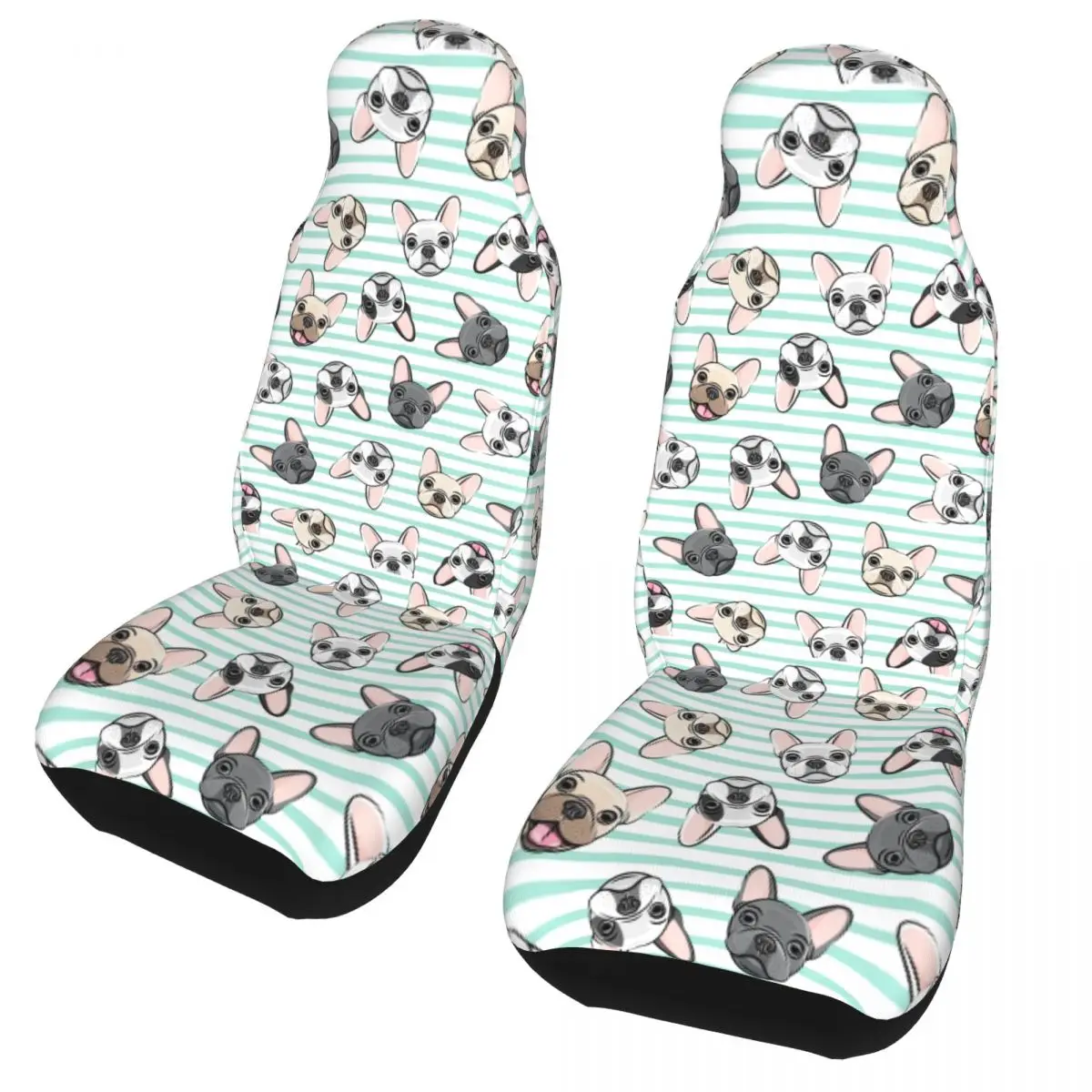 Stripes Cute French Bulldogs Dog Universal Car Seat Cover Protector Interior Accessories Women Seat Covers Polyester Car Styling Stripes Cute French Bulldogs Dog Universal Car Seat Cover Protector Interior Accessories Women Seat Covers Polyester Car Styling
