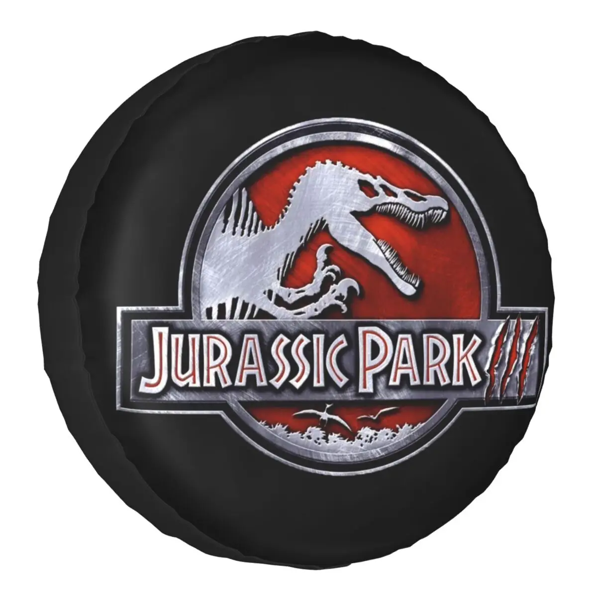 

Custom Jurassic Park Dinosaur Print Spare Tire Cover for Jeep Hummer Car Wheel Protectors 14" 15" 16" 17" Inch