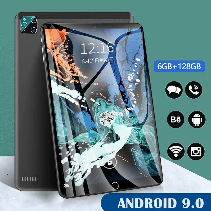 

2022 New 10.1 inch 6G+128GB Android 9.0 Tablet 4G Ultra-thin Tablet Mobile Phone Game Office Learning Online Class Tablet