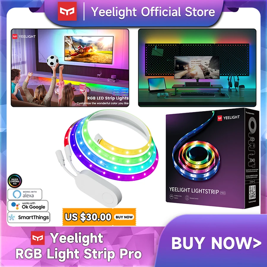

Новая светодиодная лента Yee light pro, хамелеон smartcolor ambi светильник RGB YLDD005 светильник вая лента для Apple HomeKit Alexa OkGoogle
