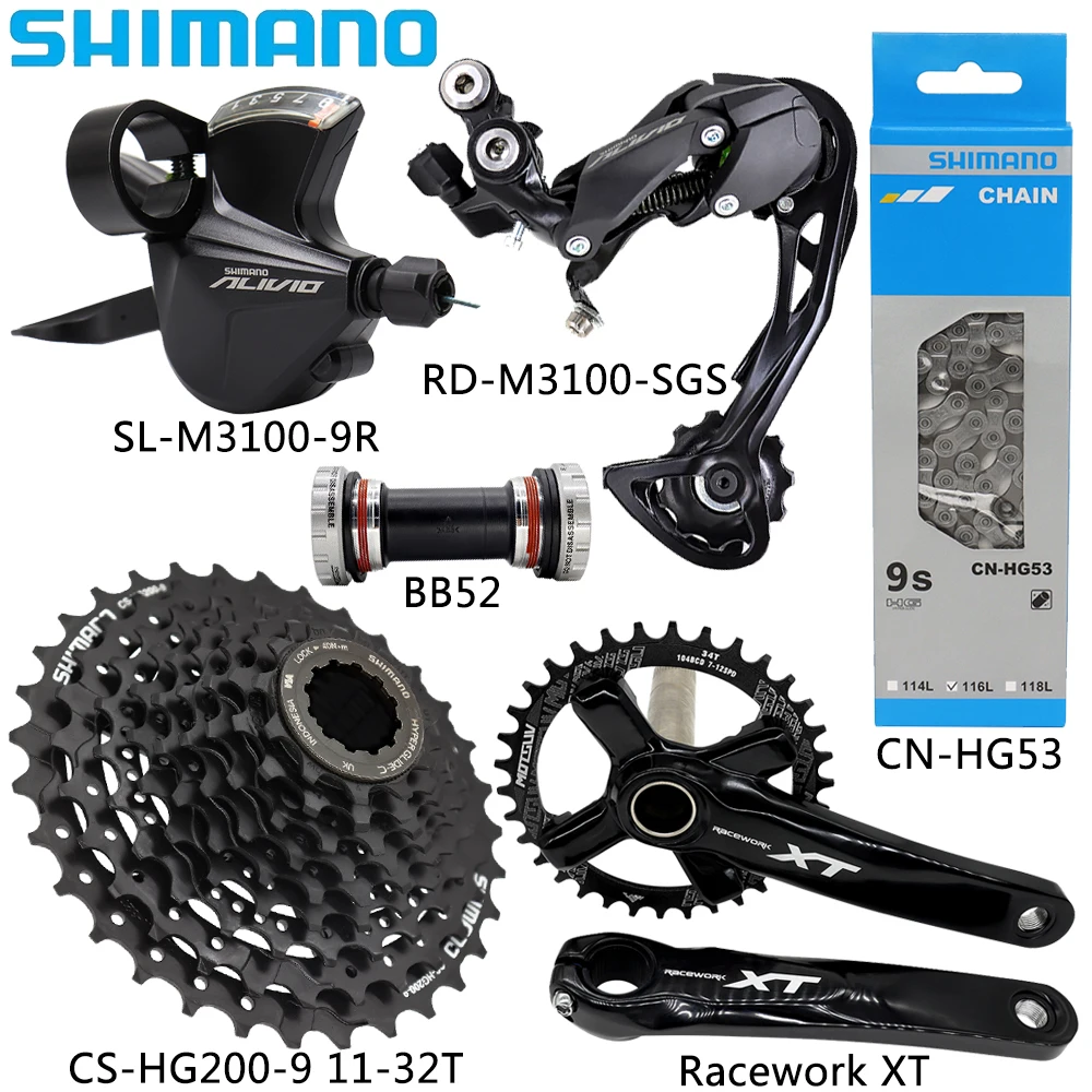 9-скоростной переключатель передач SHIMANO AVILIO M3100 для горного велосипеда Racework XT