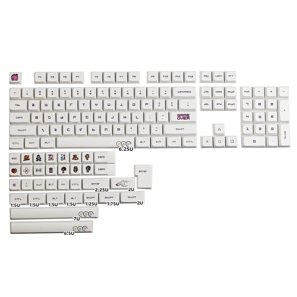 

PBT VideoSpielKeycap XDA ProfilDYE Sublimation ISO Geben Tastenkappe ,75 U 2U 2,25 U Shift Für Mechanische Tastatur MX Schalter