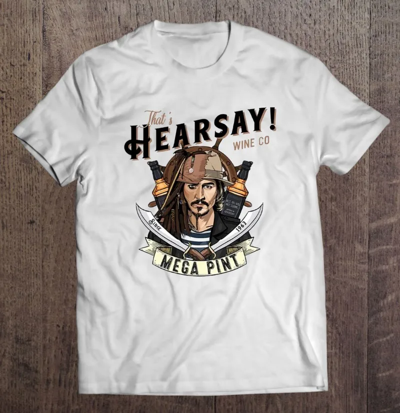 Это Hearsay Mega Pint Wine Co Jack Sparrow футболка большого размера аниме одежда женская для