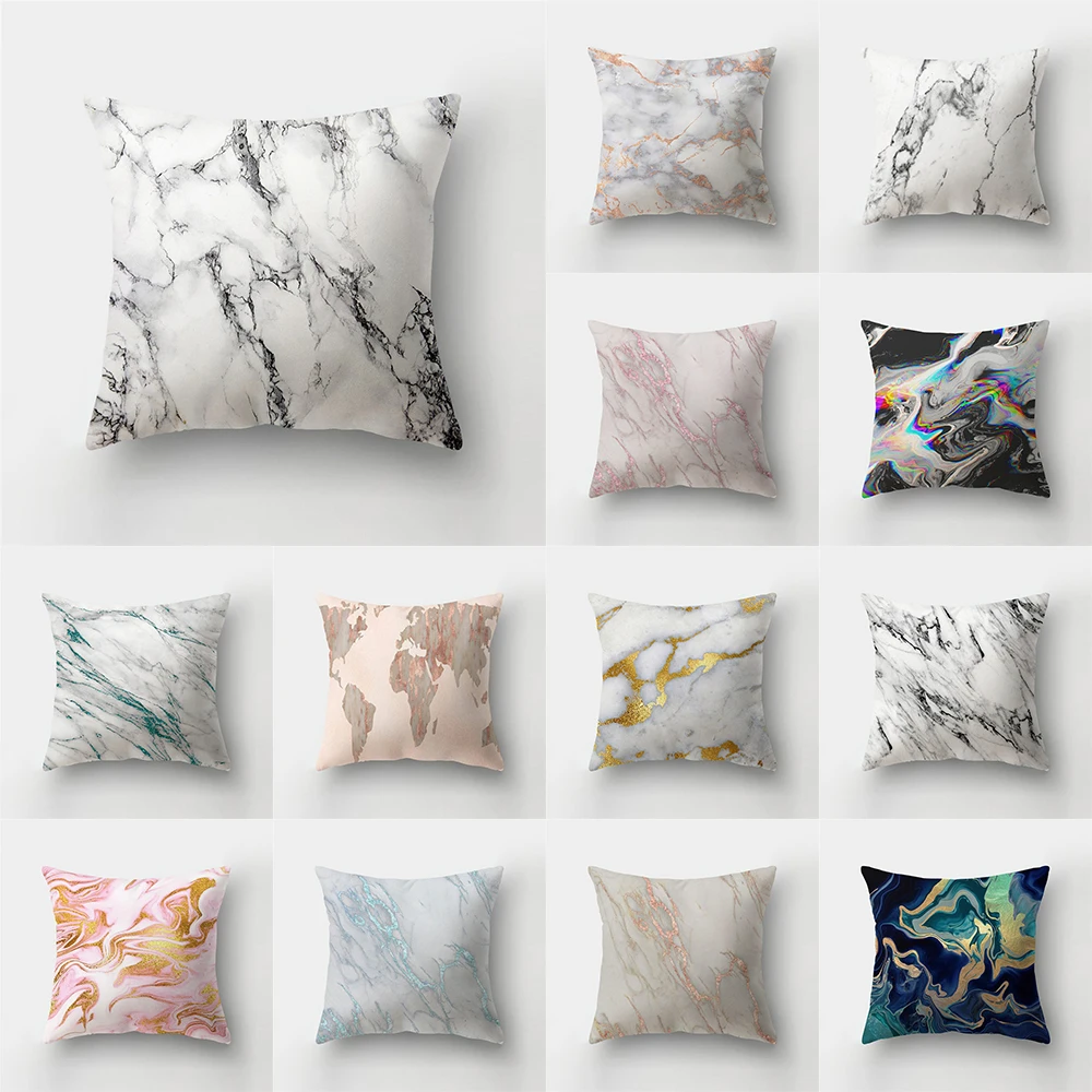 

Nordic Geometry Rainbow Marble Print Picture Cushion Cover Home Living Room Sofa Decoration Pillow Cover 45x45cm