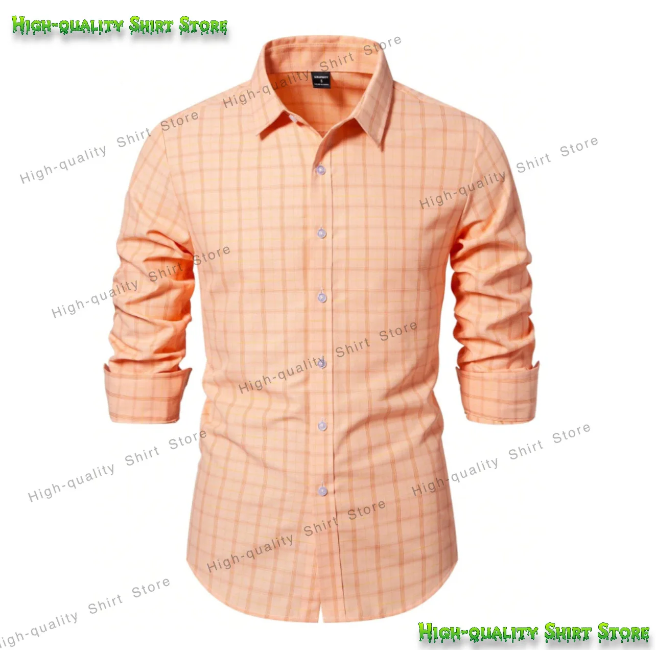 Мужская рубашка из бамбукового волокна и полиэстера с 3D клетчатым принтом