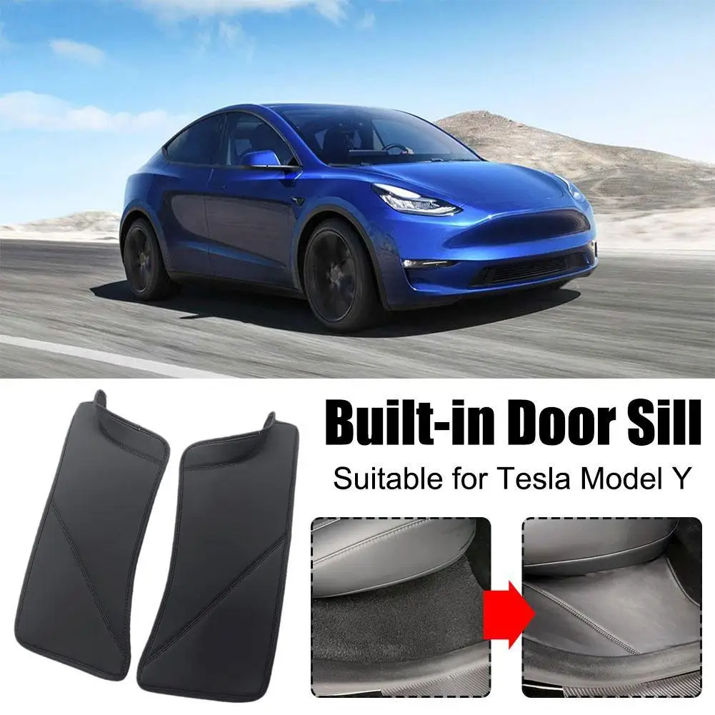 

2 шт., защитный чехол на порог задней двери для Tesla Model Y 2022-2023