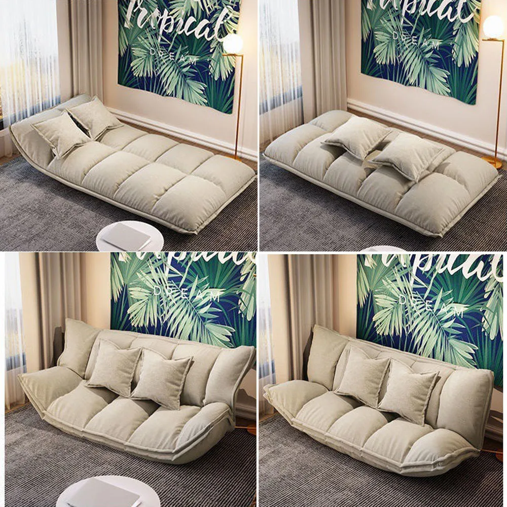 Modern Japanese Style Floor Lazy Sofa Couch Back&Arm 5Position Adjustable Foldable Leisure Sofa Bed For Viedo Gaming Floor Chair