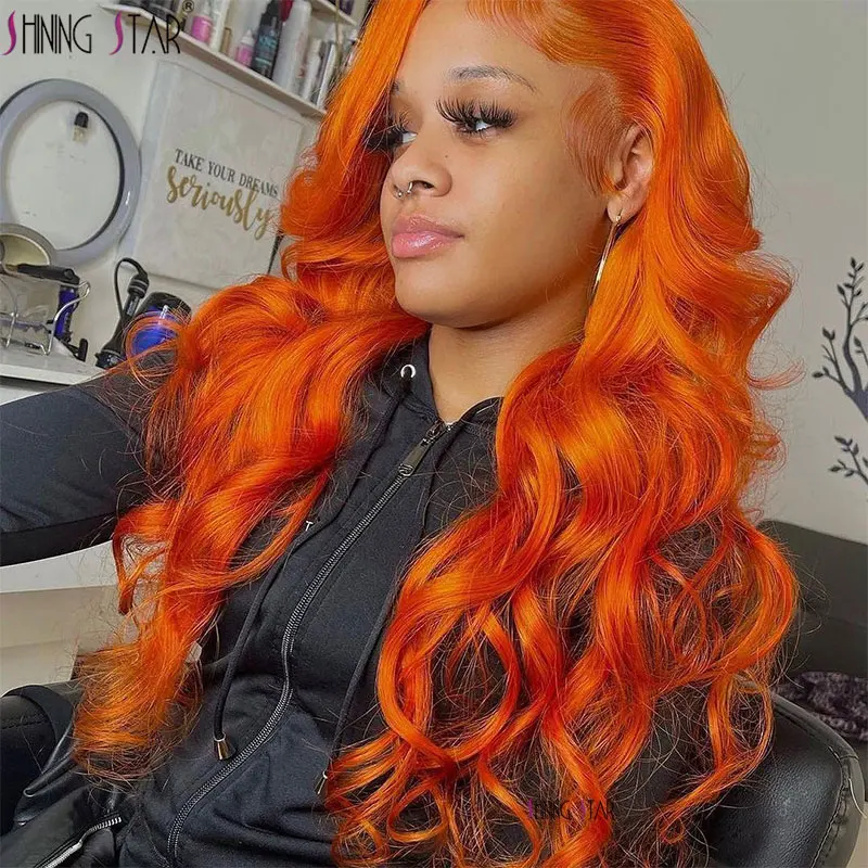 

Парик из натуральных человеческих волос Ginger Lace Front al, HD, прозрачный, 13X 4, парик на сетке спереди, волнистый, плотность 180, цветной парик из перуанских человеческих волос на сетке