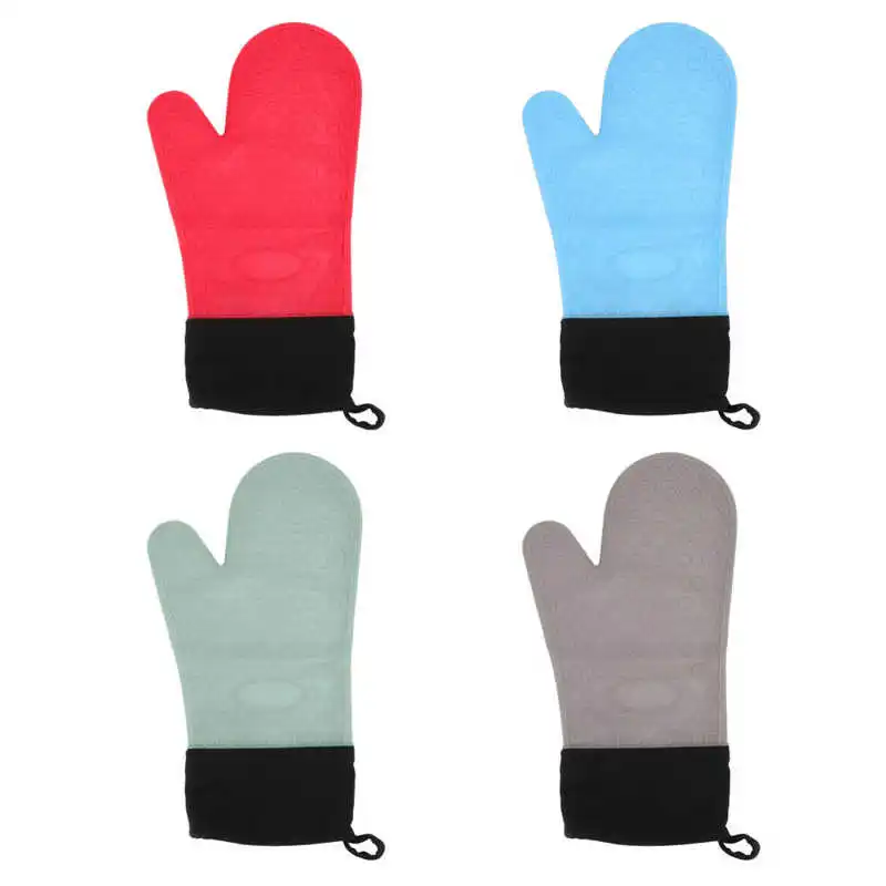 

Silicone Oven Mitts Non Slip Soft Cotton Lining Kitchen Oven Gloves for Plates for Moving