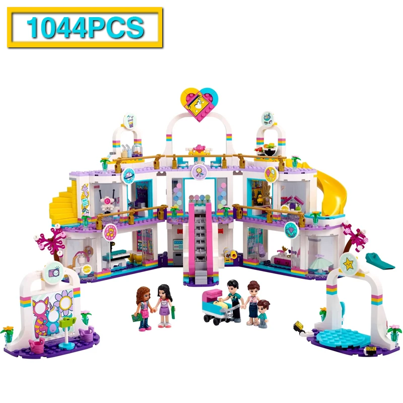 

With 5 Mini figures Sets Toys 1044pcs Heartlake Shopping Mall Building Blocks For Children Girl Friend birthday Gift