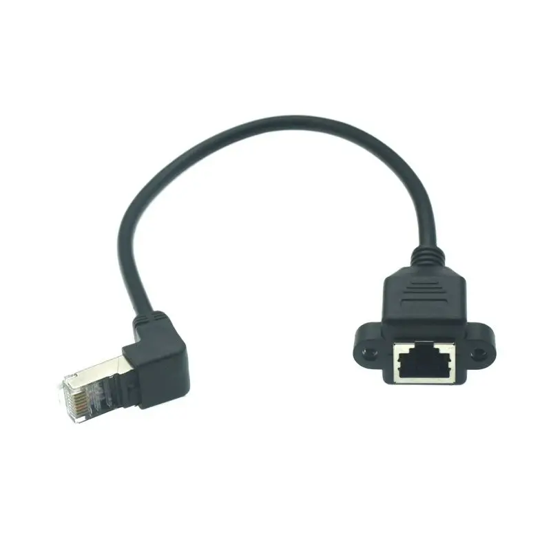 Кабель-удлинитель Ethernet RJ45 (8P8C) с угловыми разъемами RJ45 (штекер-гнездо) 90 градусов (вверхвниз), 30 см, 60 см, 100 см, 1 фут, 2 фута (art.: 3920da64aa0dd) - 3920da64aa0dd