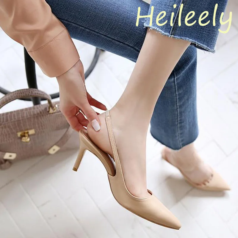 

Сандалии женские кожаные с острым носком, босоножки на тонком высоком каблуке 6 см, модная обувь с ремешком на щиколотке, 40 41