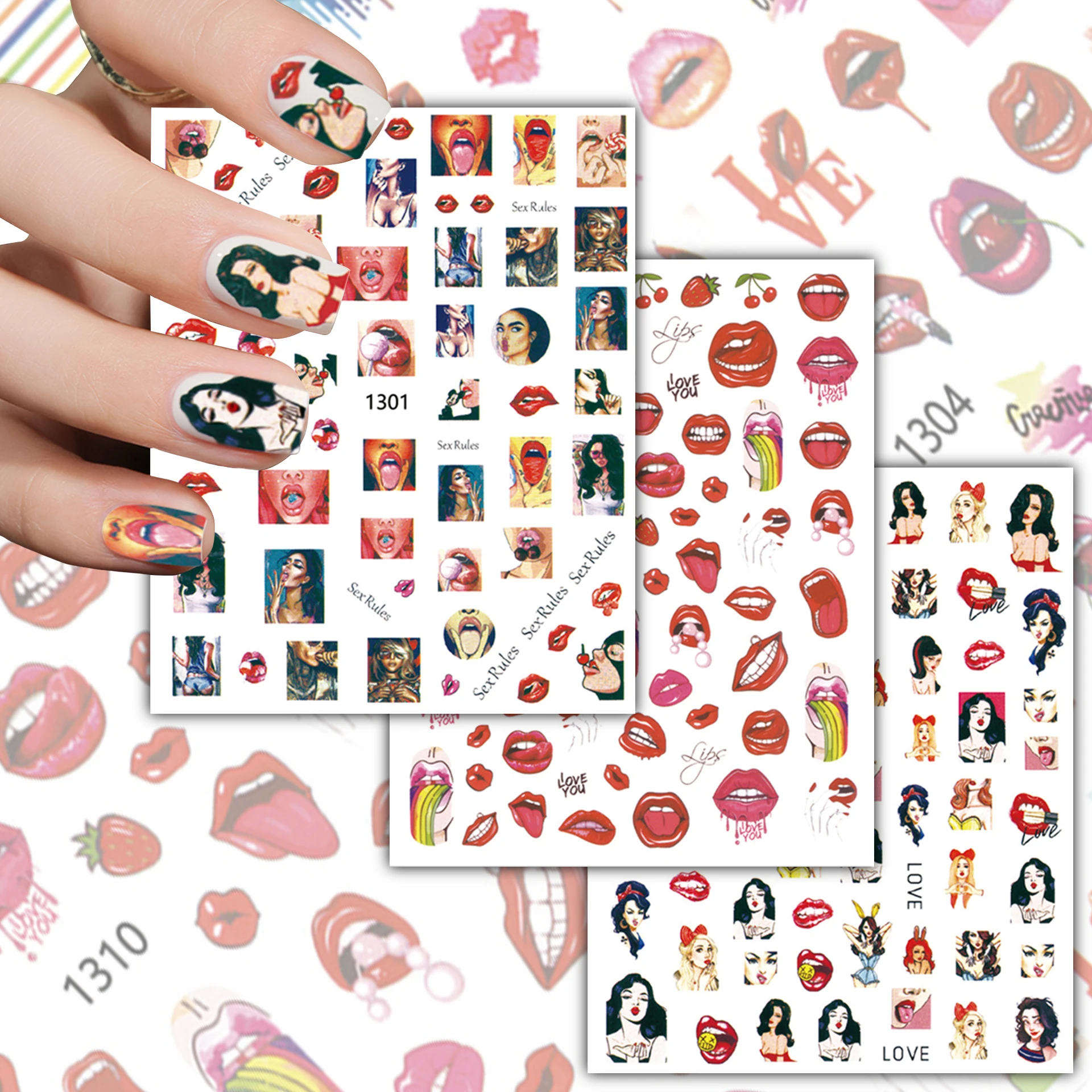 

1 шт., 3D сексуальные женские губы, наклейки для дизайна ногтей, украшения для ногтей, сделай сам, наклейки для ногтей, товары для рукоделия, ак...