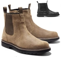 chelsea boots suede motorcycle boots high top snow boots waterproof men shoes solid color round large size winter new 2022