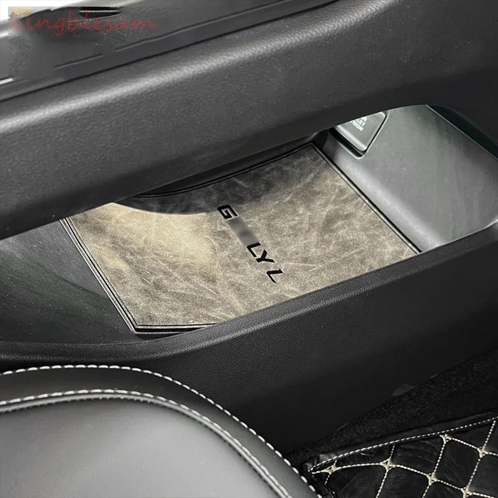 Фото Для Geely Okavango L HAOYUE L 2023 2024, автомобильная нескользящая накладка на дверную паз, кожаная накладка для ворот, коврик для хранения подставки для воды №2
