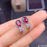 vintage popular natural garnet ear stud 925 sterling silver inlaid red gemstones womens jewelry earrings bridal party gifts