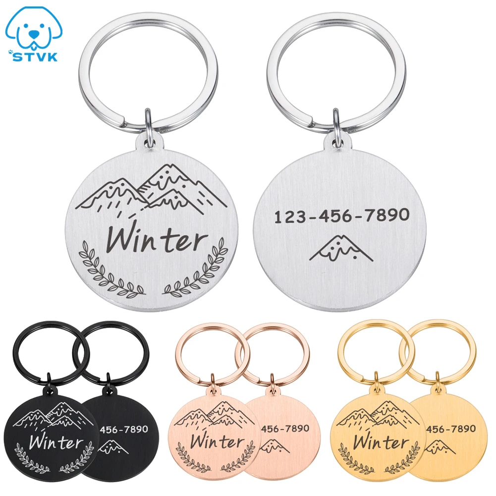 

Free Engraving Pet Collar Personalized ID Tag Engraved Name for Dog Cat Puppy Keyring Charm Pendant Necklace Accessories