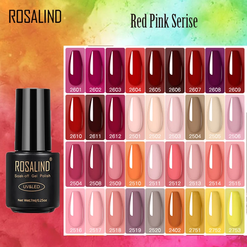 

ROSALIND, чистый цвет, лак для ногтей, разноцветное искусство, требуется база и топ, Полупостоянный гель, гибридный лак