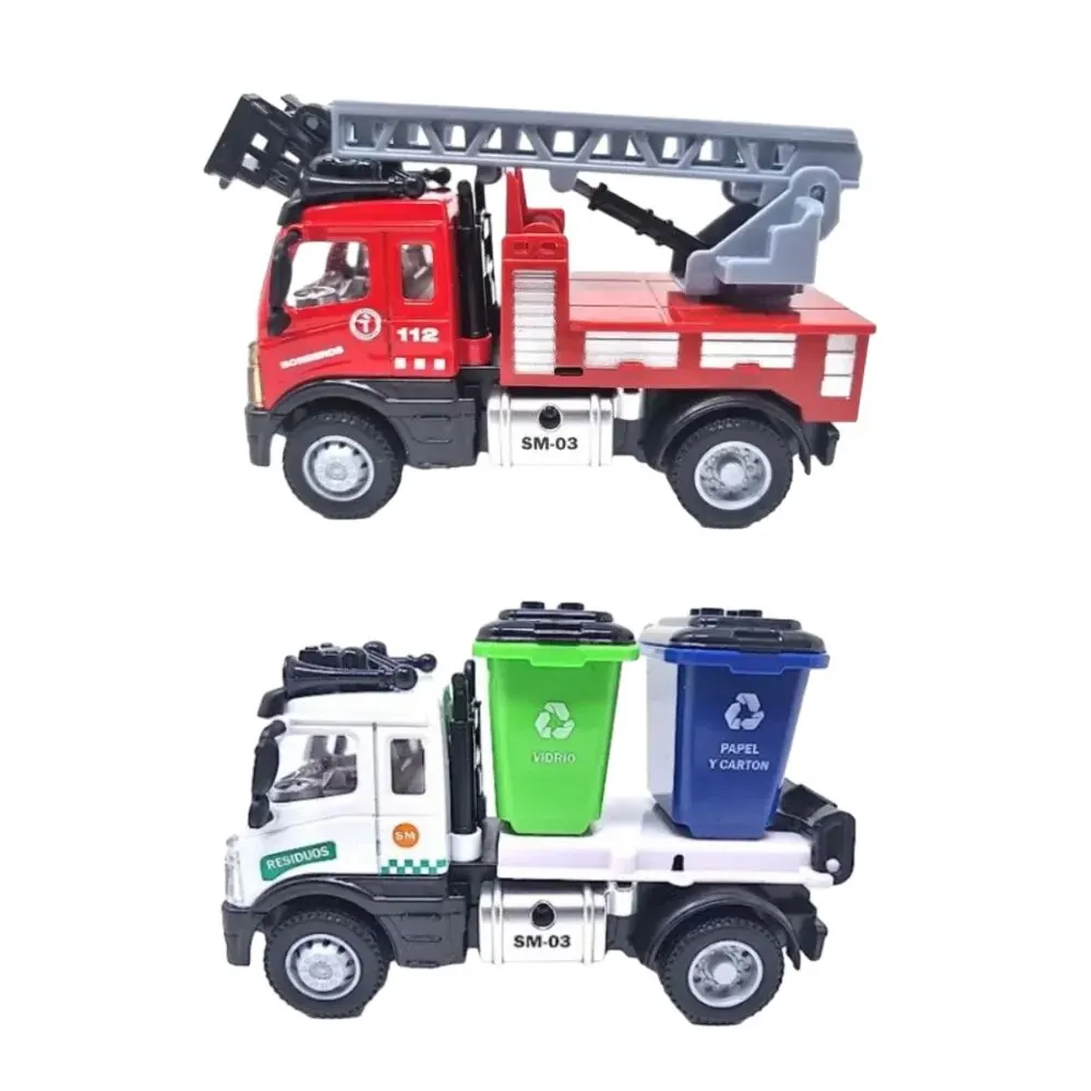 PLAYJOCS Miniature Cleaning Vehicle GT-8129 BOX MEASURES 16x11x7 cm + PLAYJOCS Fire Vehicle MEASURES BOX 16x11x7 cm, 2 Unidades