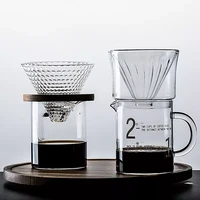 double layer coffee filter set v60 glass coffee dripper 1 2 cup coffee sharing pot brew coffee filter funnel reusable coffee jug