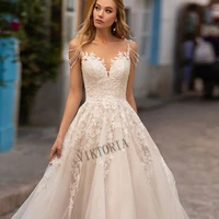 viktoria modern wedding gown for bride v neck court train tulle zipper a line women custom made robe de mari%c3%a9e