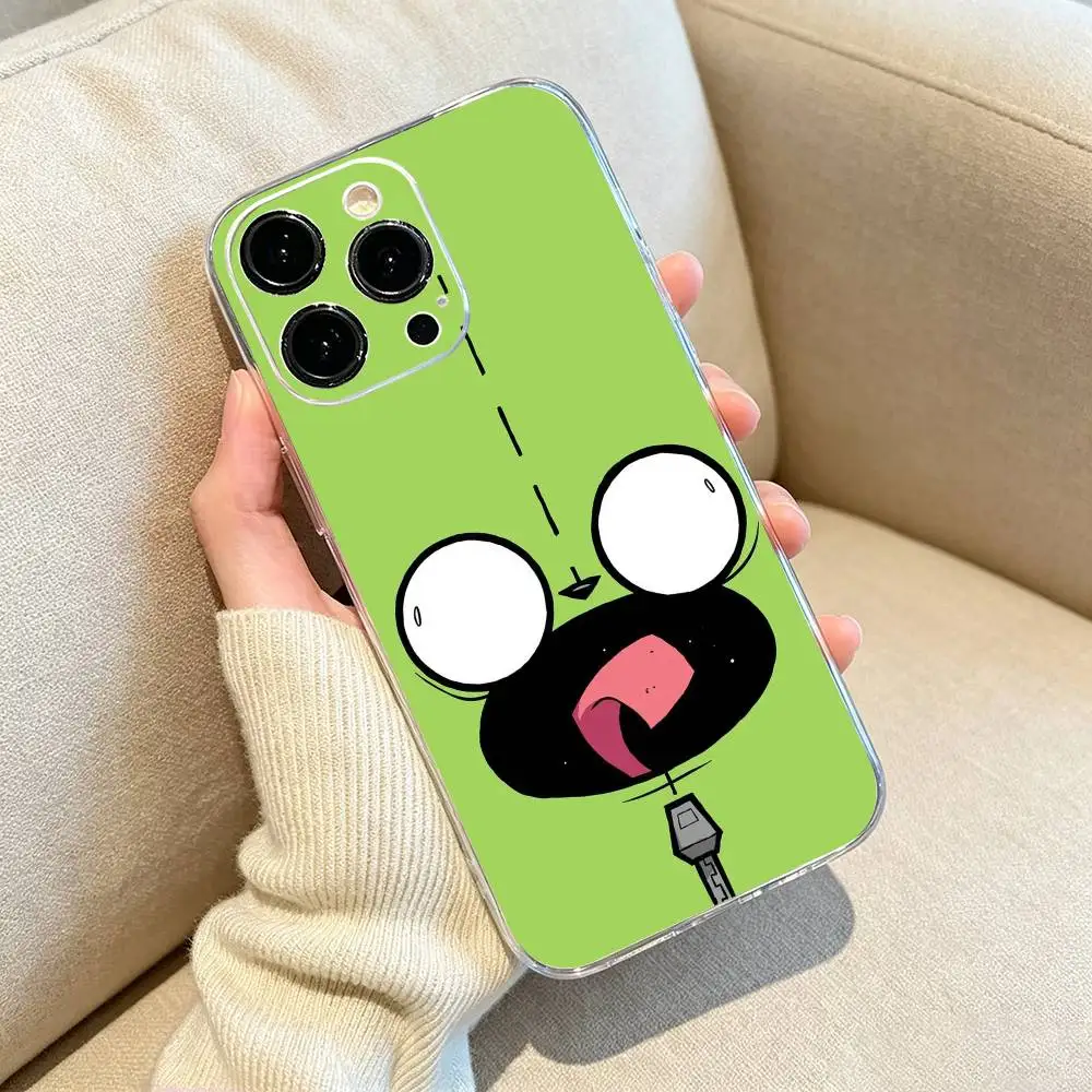 Фото Madness- Invader Z-Zim Gir Чехол для телефона для iPhone 17, 16, 15, 14, 13, 12, 11, Pro Max, 16/15/14 Plus Прозрачный чехол №5